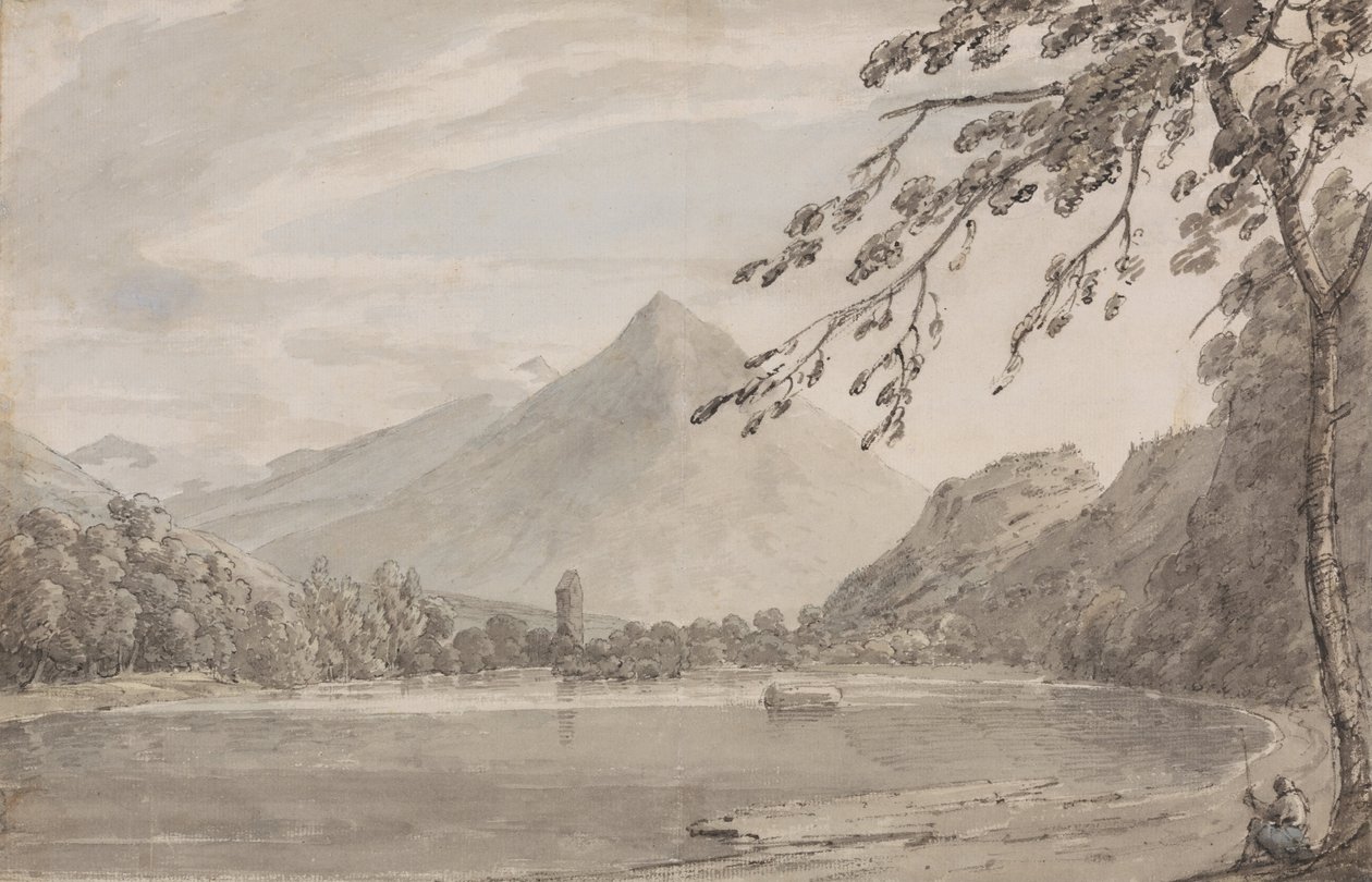 Auf der Aare zwischen Unterseen und dem Brienzersee von John Robert Cozens