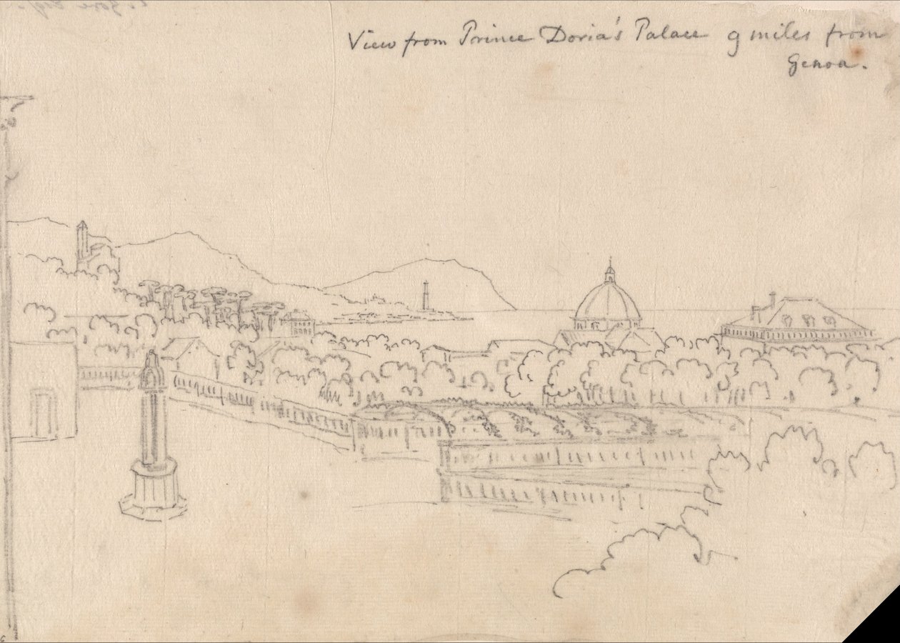 Blick vom Palast von Prinz Doria, 9 Meilen von Genua entfernt von John Robert Cozens