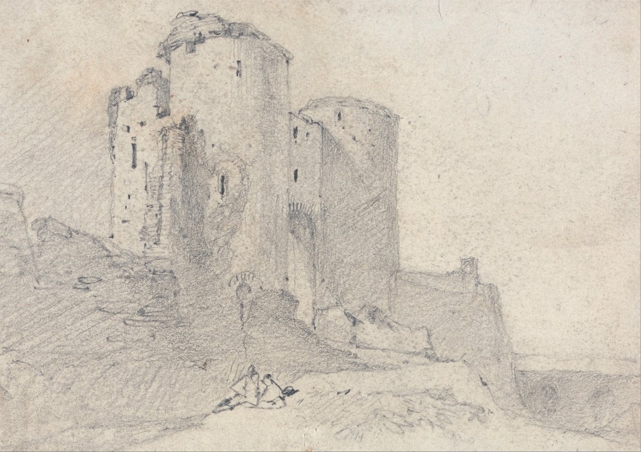 Beeston Castle, Cheshire - Eingang zum Schloss von John Sell Cotman