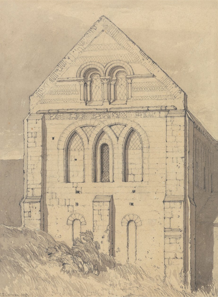 Kirche von Graville nahe Havre de Grace, Normandie - Ende des Nordquerhauses von John Sell Cotman