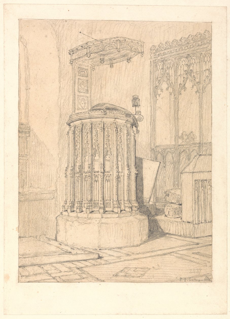 Kanzel in der Kirche von South Burlingham, Norfolk von John Sell Cotman