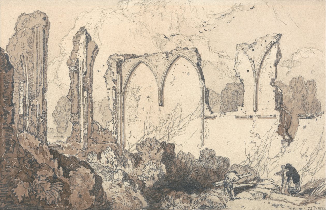 Ruine hinter der Freien Schule, Thetford, Suffolk von John Sell Cotman