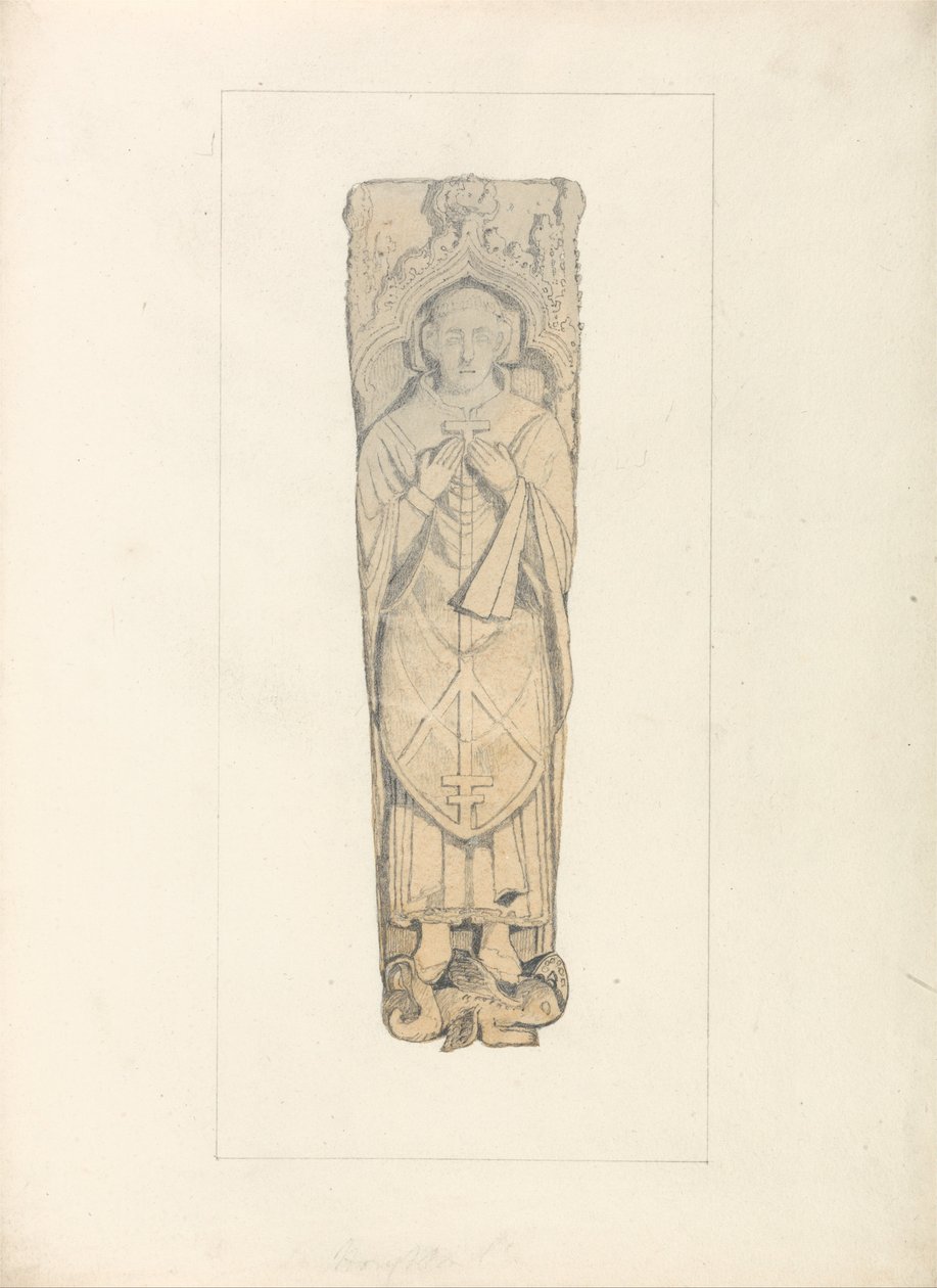 Studie eines Sargdeckels aus dem Houghton Kirchhof, Norfolk von John Sell Cotman