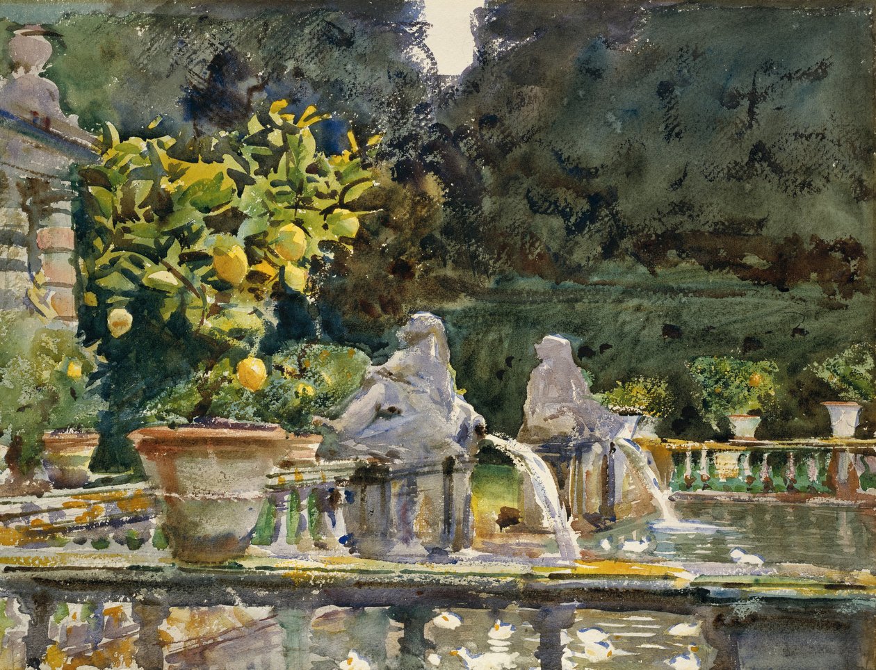 Villa di Marlia, Lucca - Ein Brunnen von John Singer Sargent