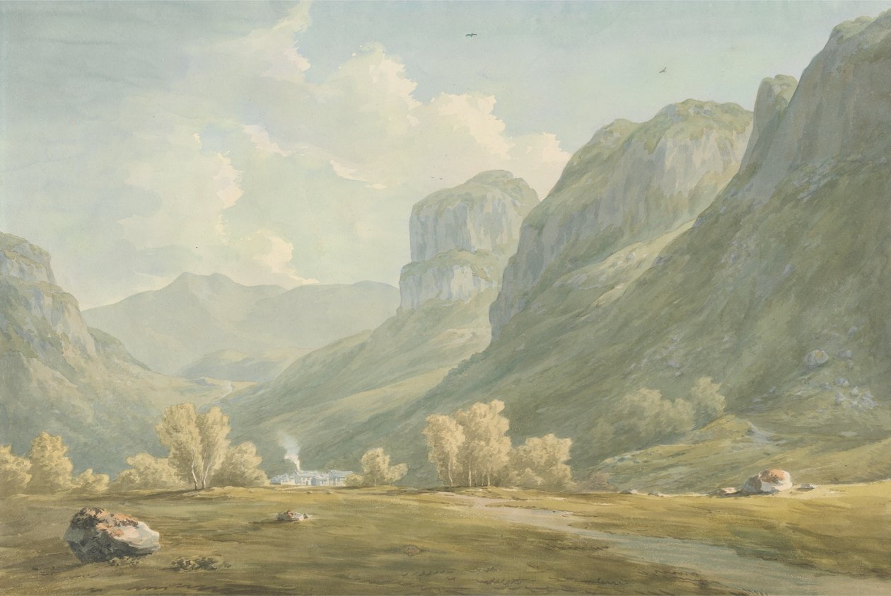 Dorf Stonethwaite und Eagle Cragg, Borrowdale von John Warwick Smith