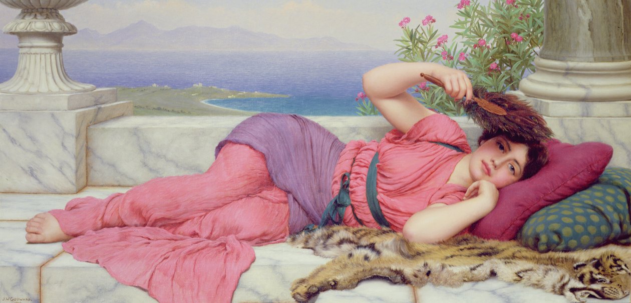 Mittagsruhe, 1910 von John William Godward