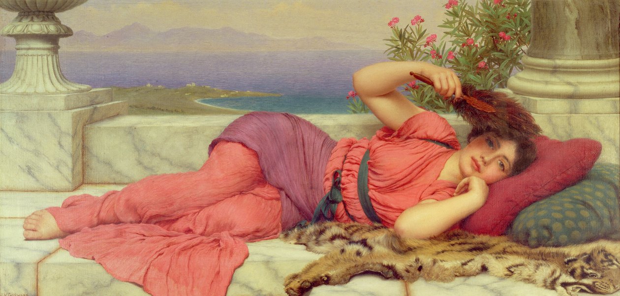 Mittagsruhe, 1910 von John William Godward