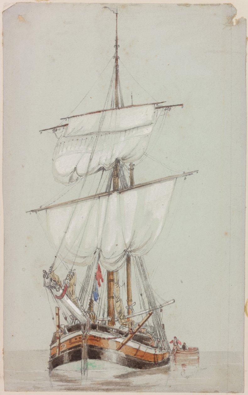 Studie eines Segelschiffs von John Wilson Carmichael