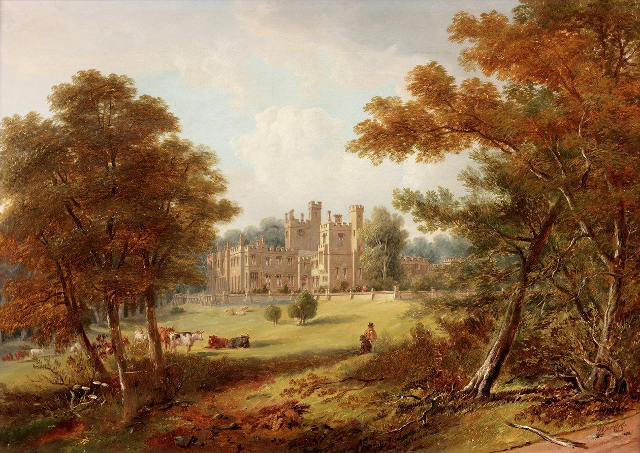Die Gartenfront, Beaufront Castle, 1845 von John Wilson Carmichael