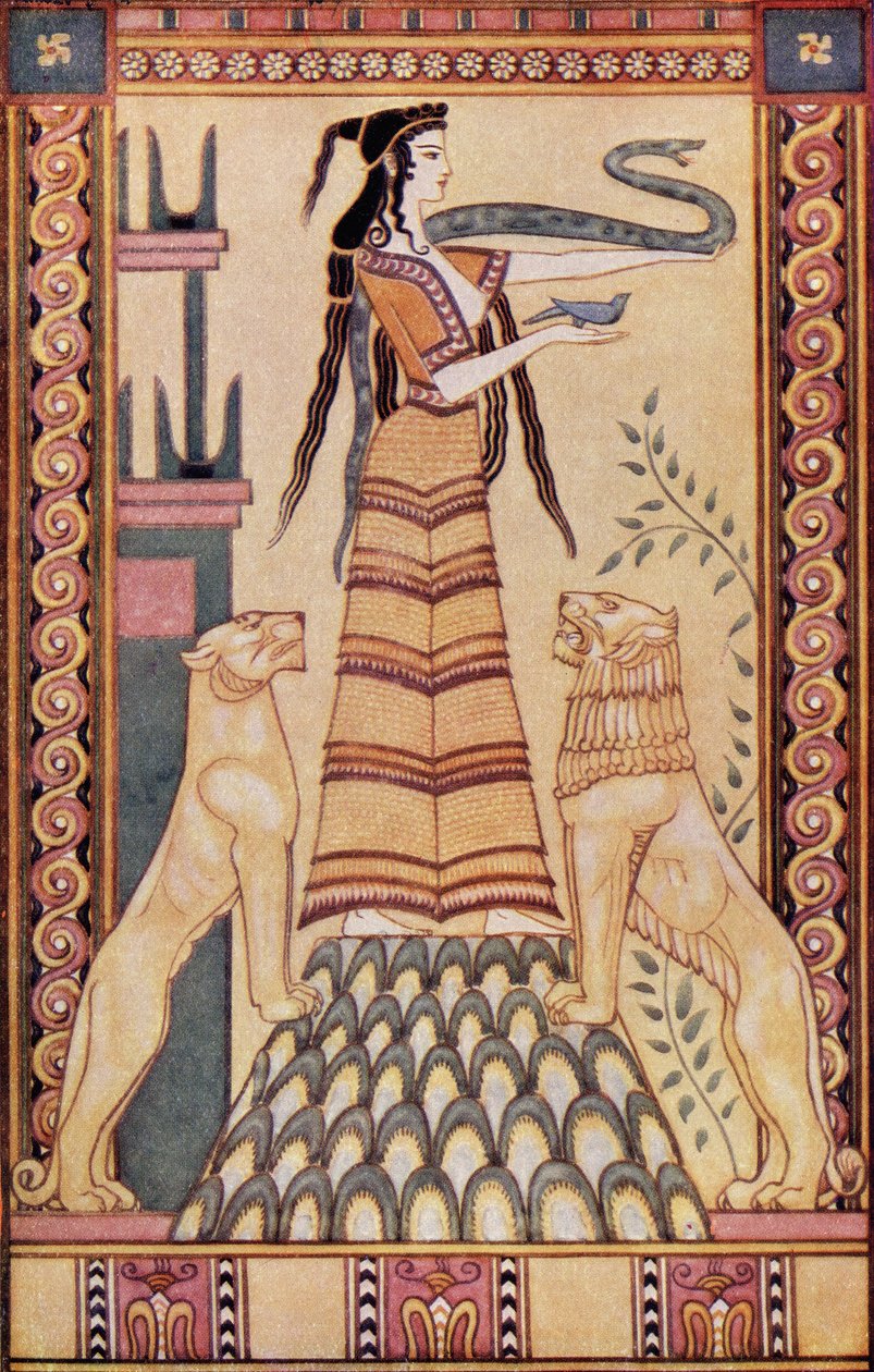 Die Schlangengöttin von Kreta, Illustration aus 