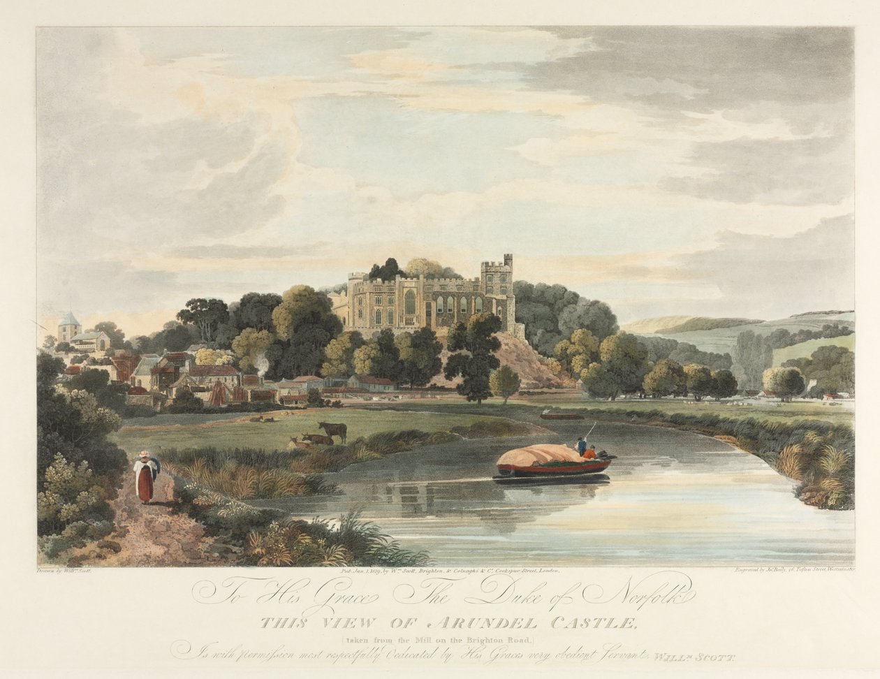Diese Ansicht von Arundel Castle, 1819 von John Baily