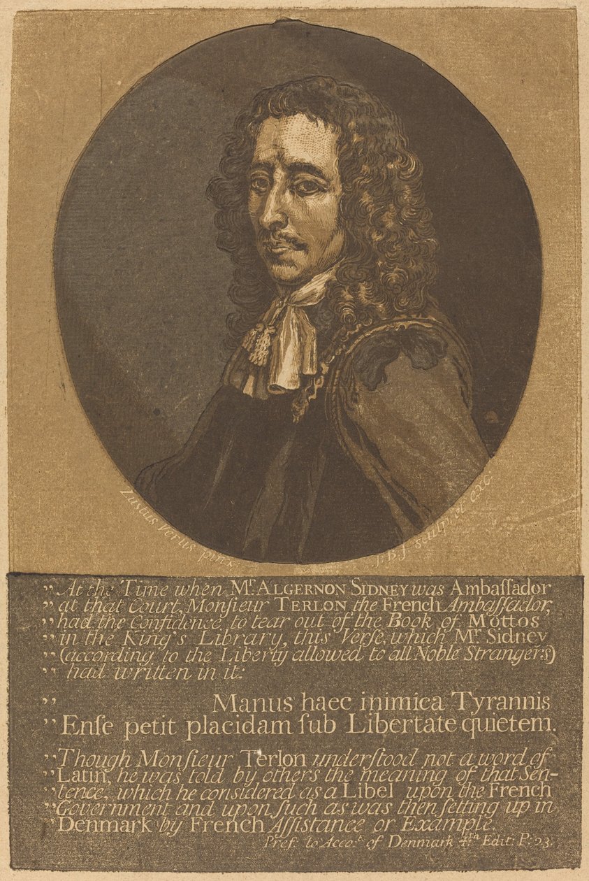 Algernon Sidney von John Baptist Jackson after Justus van Verus