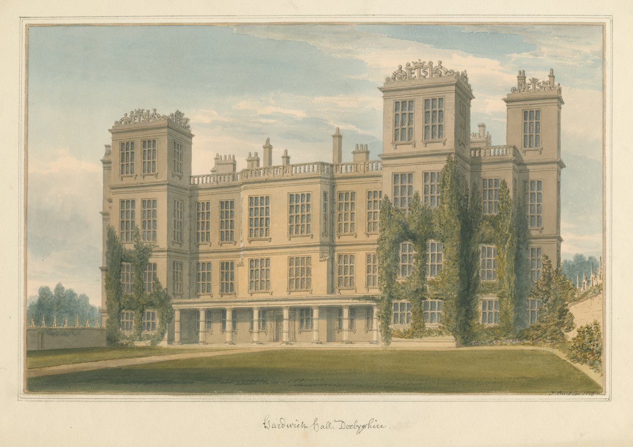 Derbyshire - Hardwick Hall von John Buckler