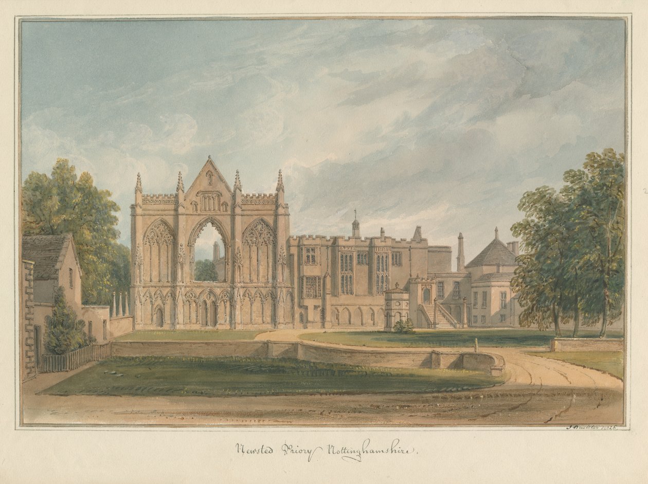 Nottinghamshire - Newsted Priory, 1826 von John Buckler