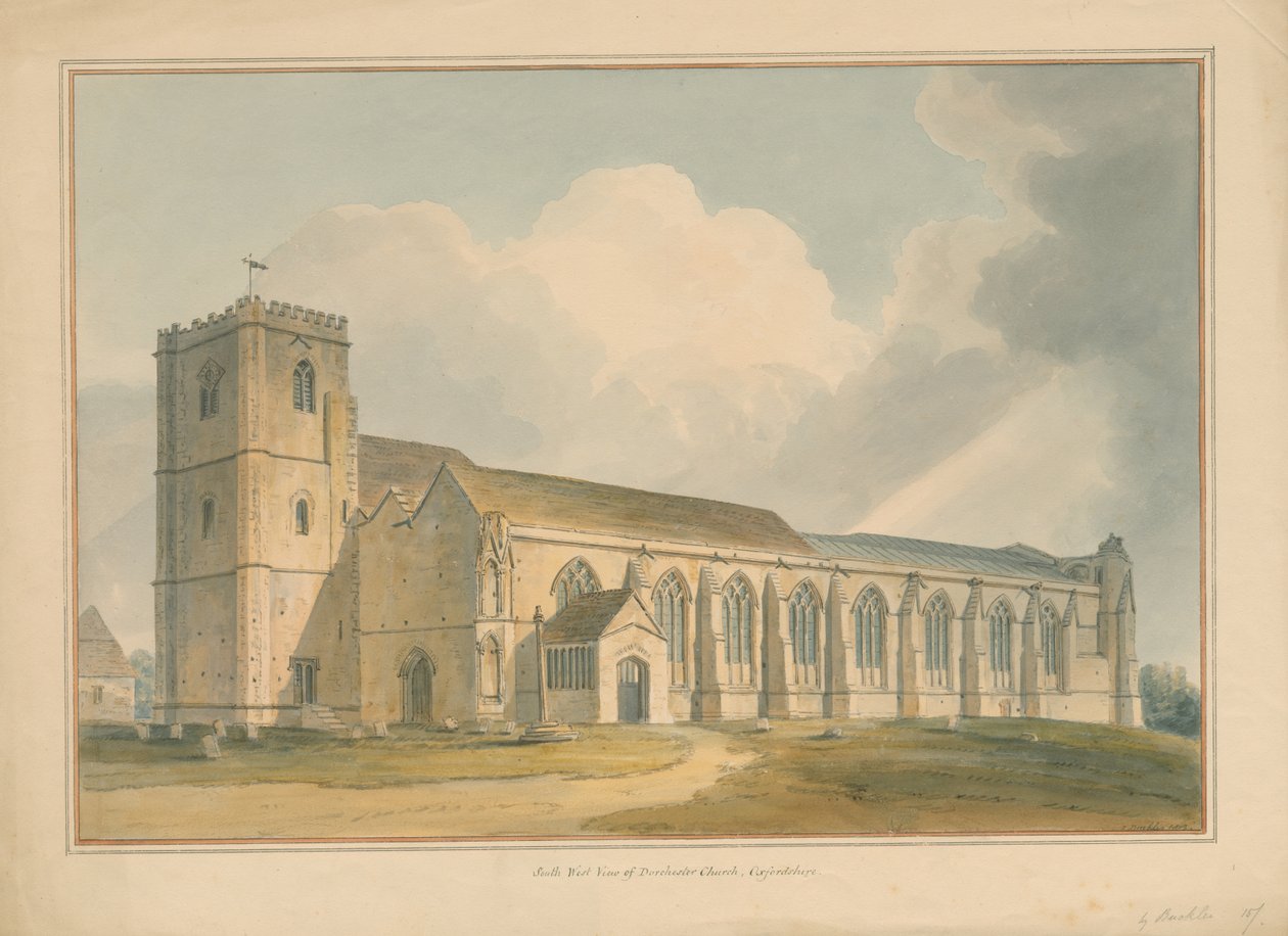 Oxfordshire - Dorchester Kirche, 1803 von John Buckler