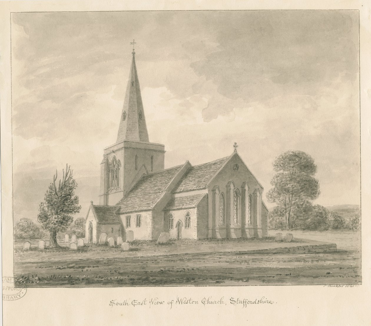 Weston-on-Trent Kirche von John Buckler