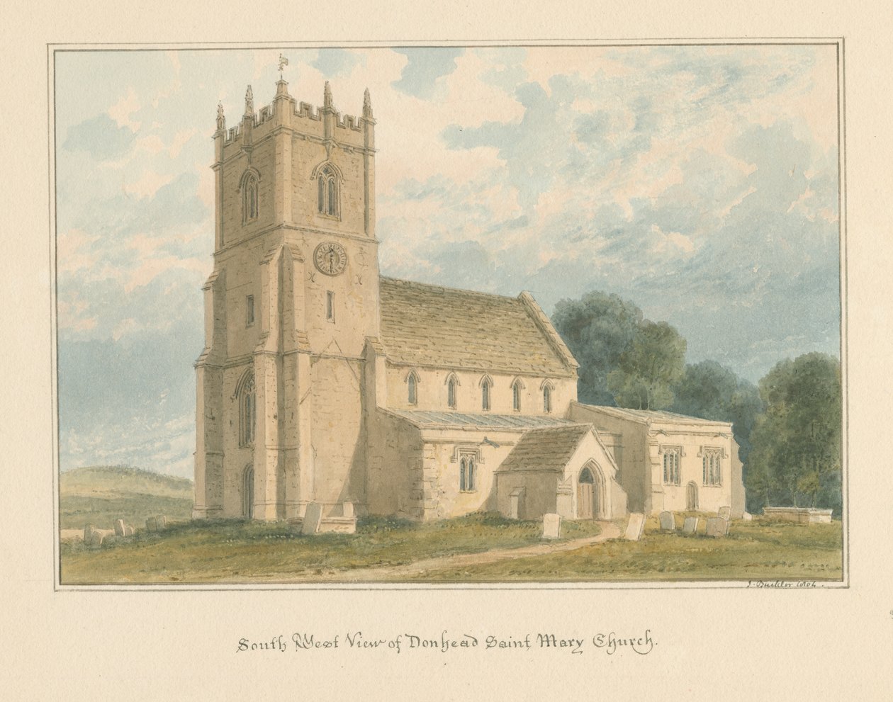 Wiltshire - Donhead Saint Mary Kirche von John Buckler