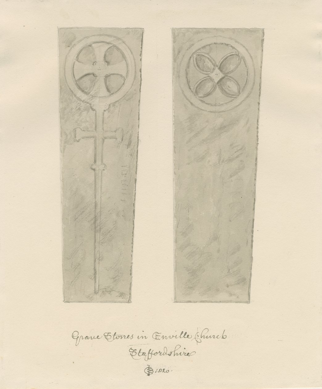 Enville Kirche - Grabsteine von John Chessell Buckler