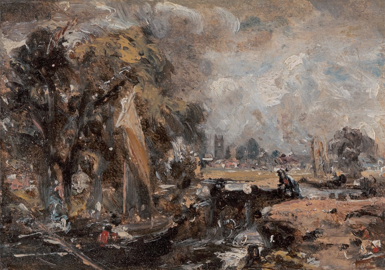 Dedham Lock, zwischen 1819 und 1820 von John Constable