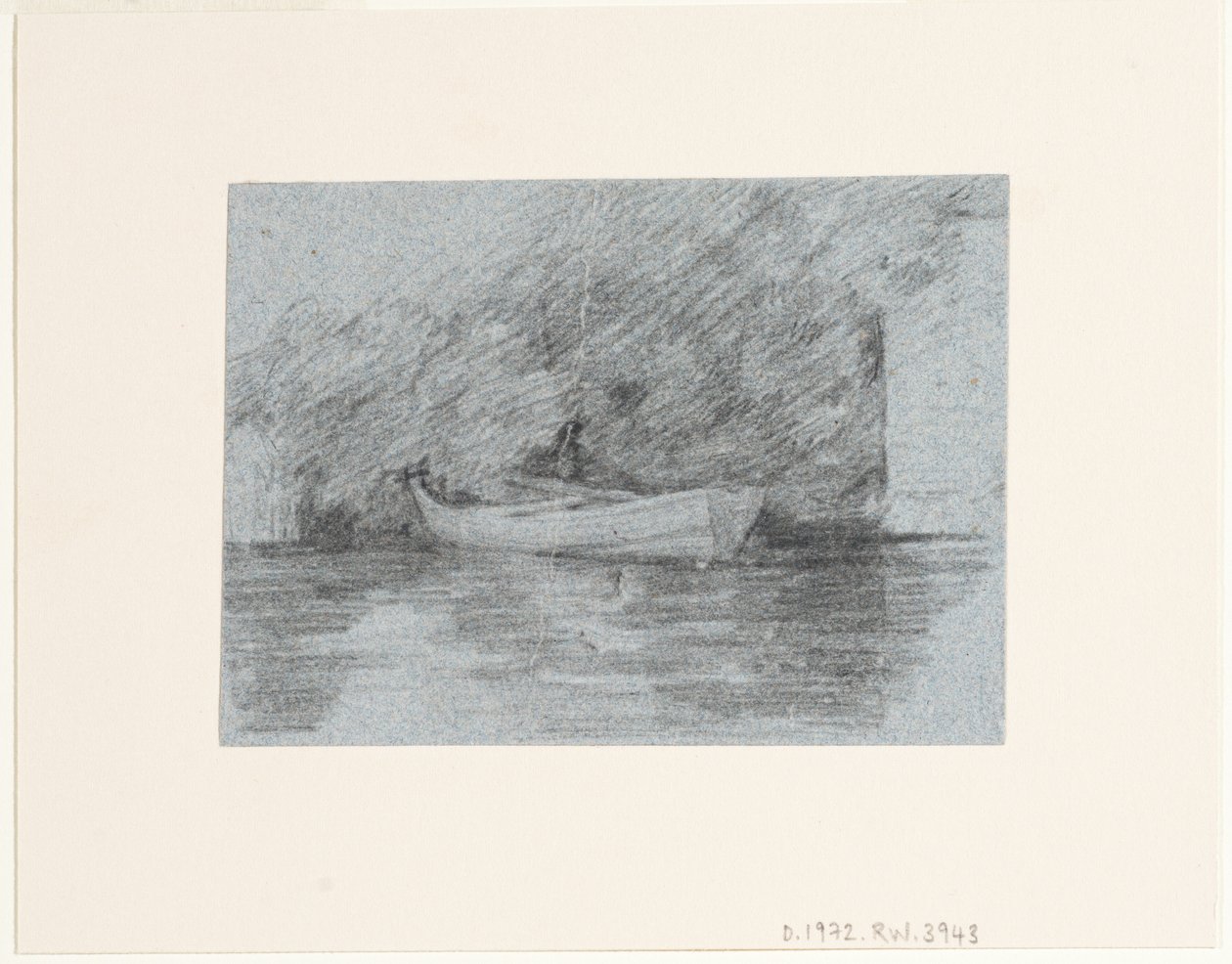 Ruderboot unter einem Ufer vertäut von John Constable