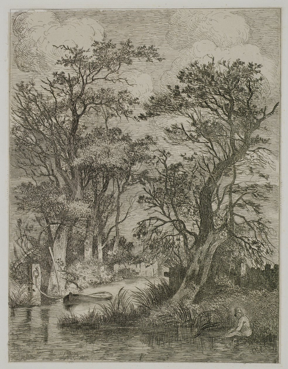 Flusslandschaft, veröffentlicht von J. & W. Freeman, 1821 von John Crome