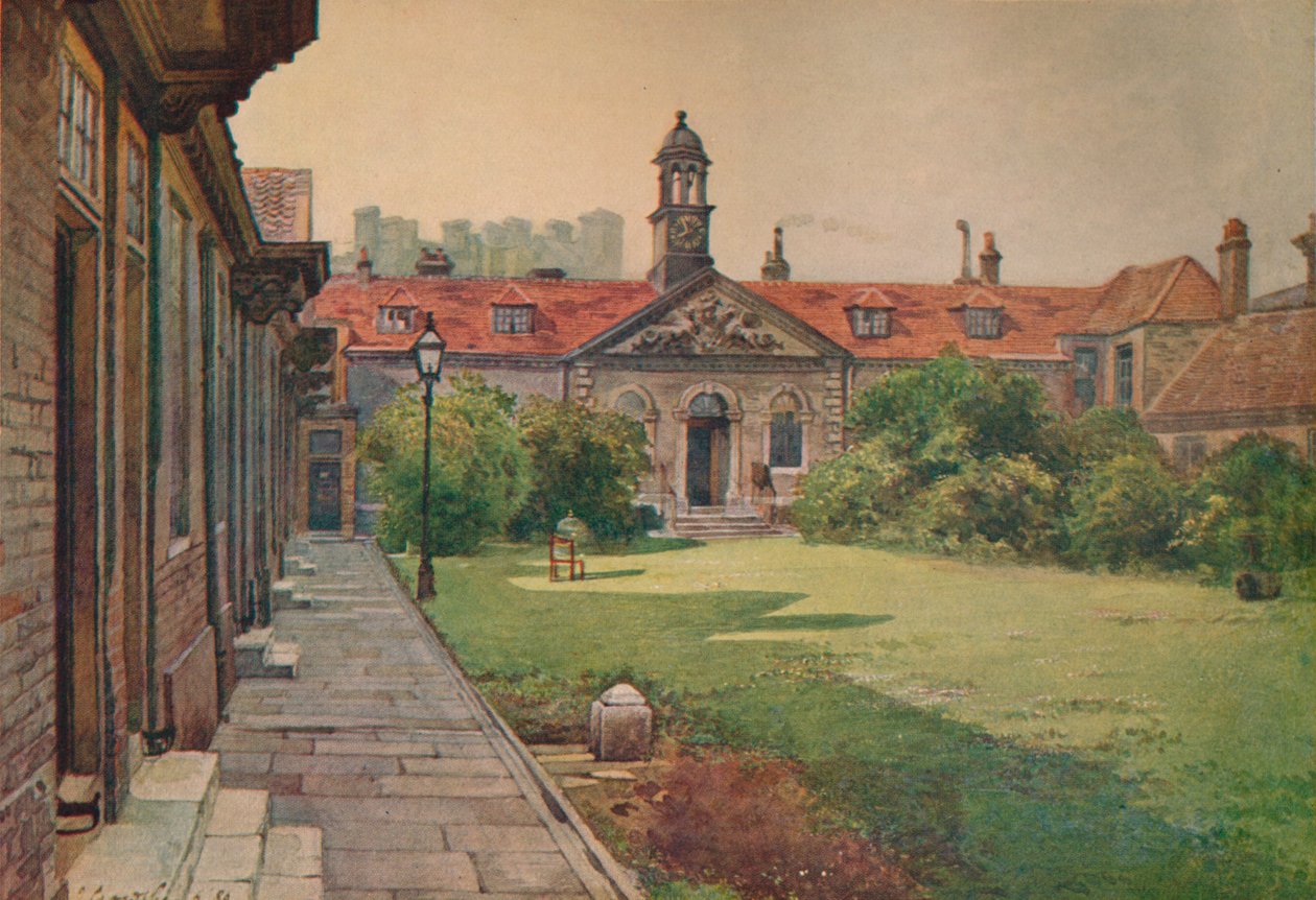 Lady DAcres Armenhäuser, Gartenfront, um 1880, 1926 von John Crowther