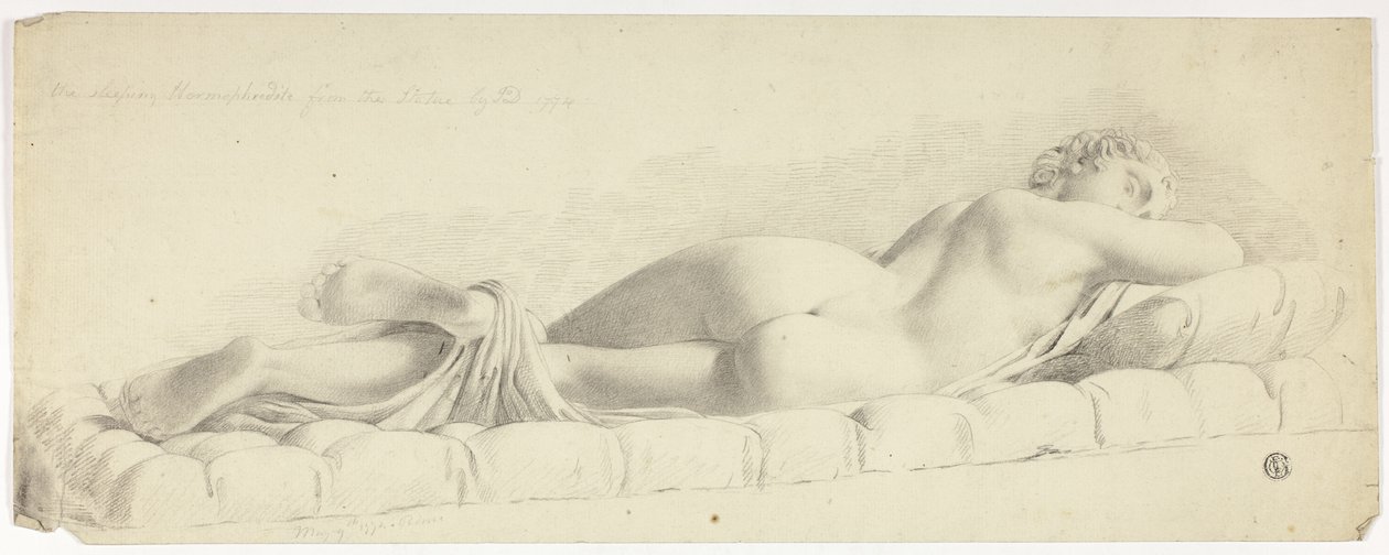 Antike Statue des schlafenden Hermaphroditen von John Downman