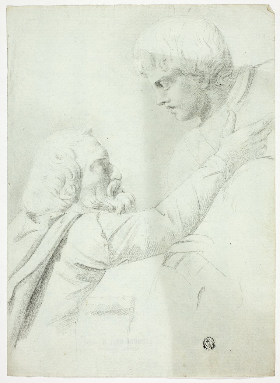 Bärtiger Mann und Junge (vom Basrelief) von John Downman