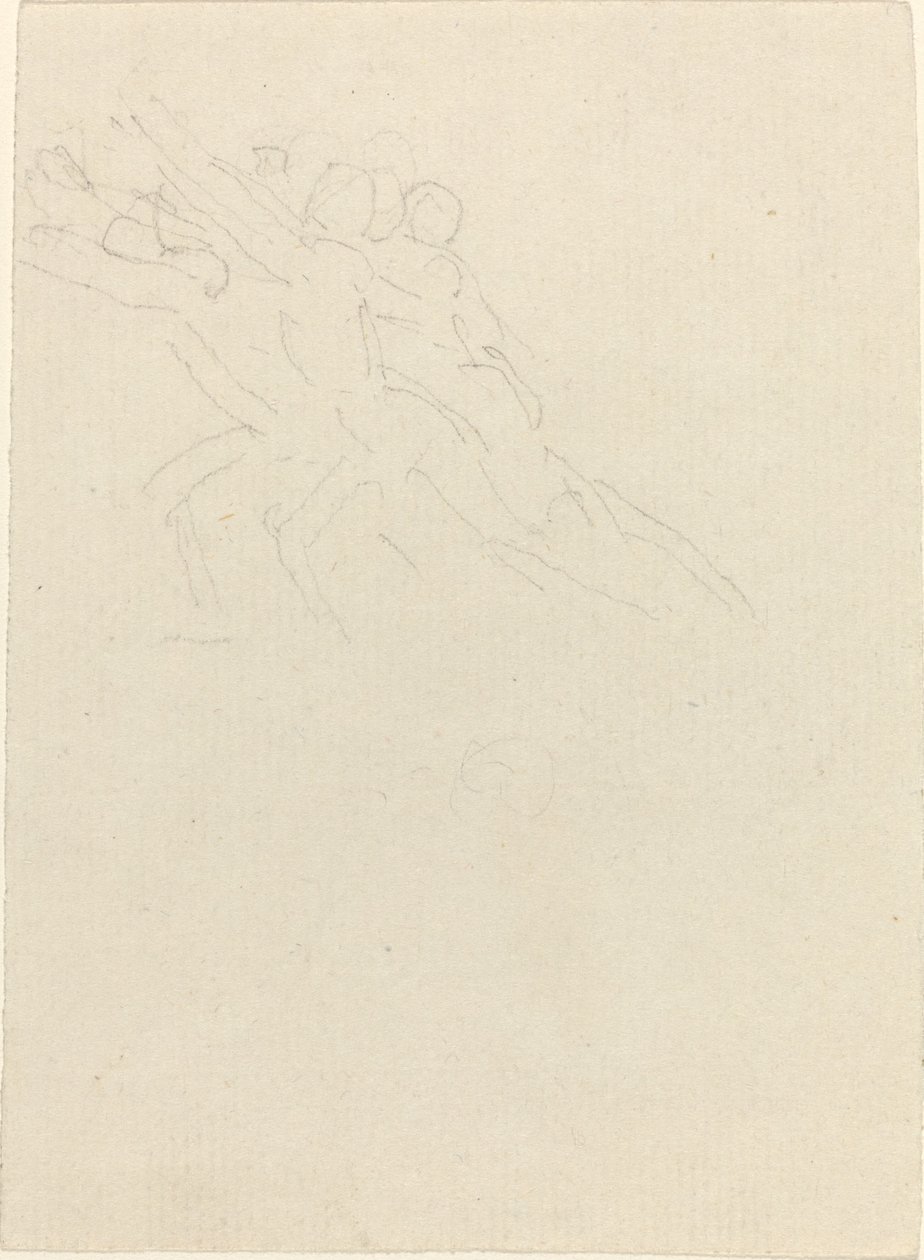 Laufende Figuren mit erhobenen Armen von John Flaxman