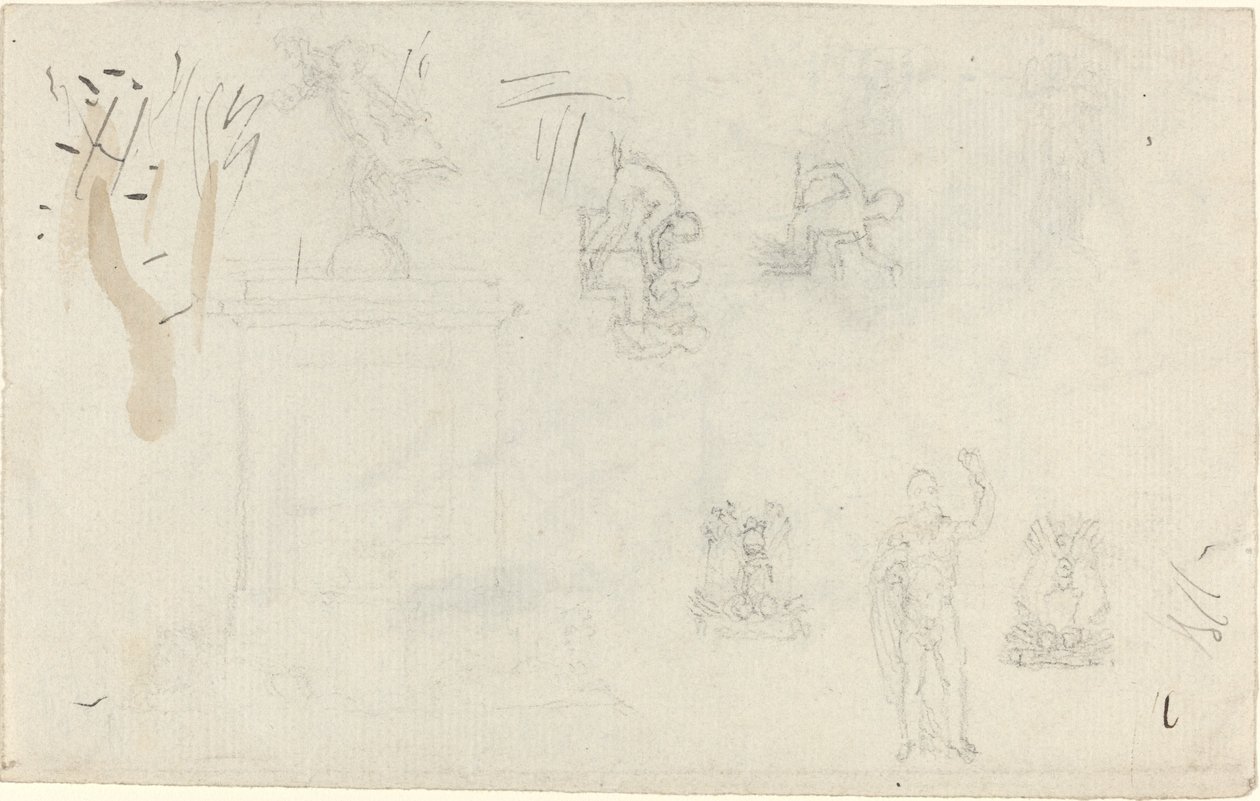 Blatt mit Studien von John Flaxman