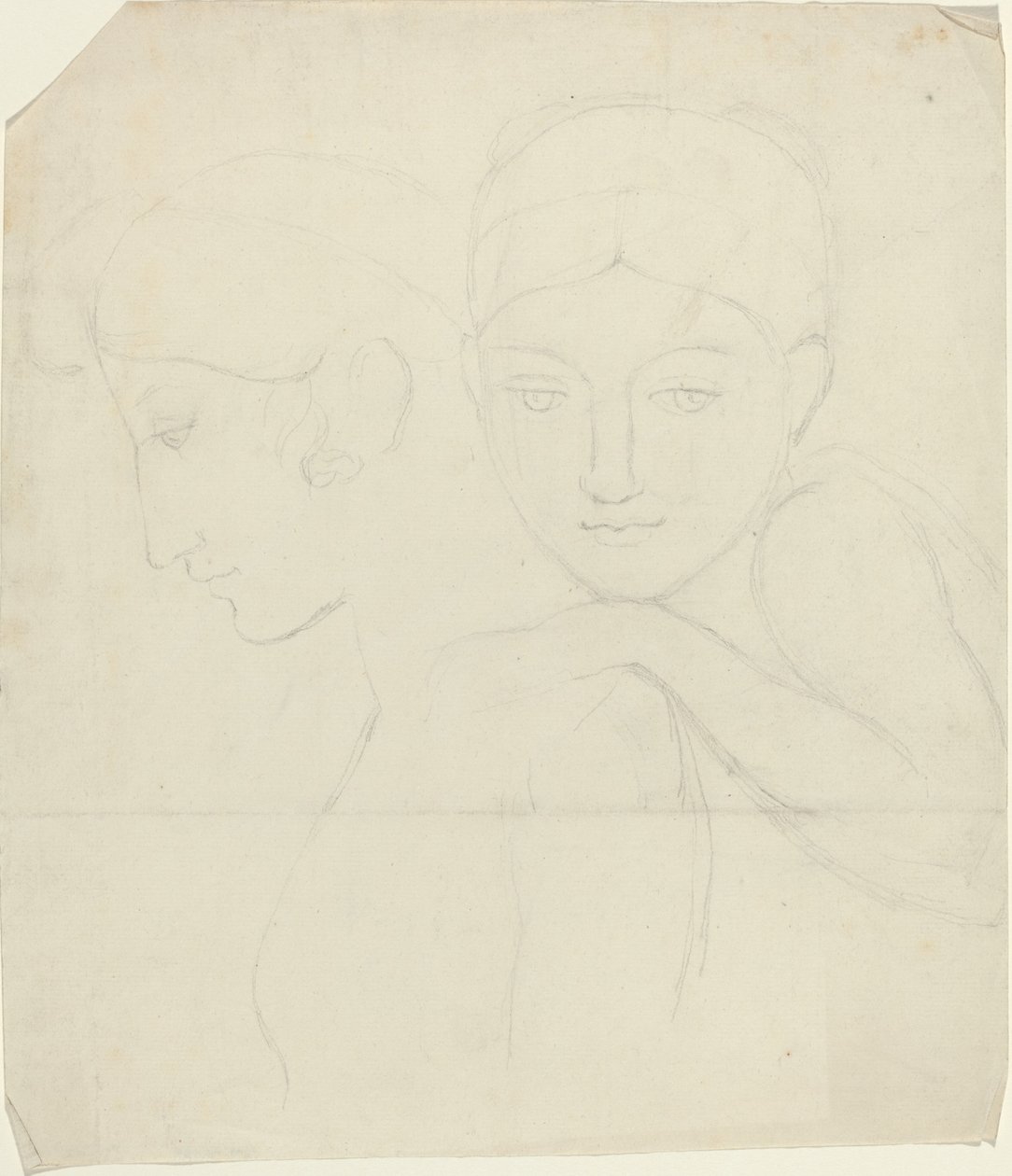Zwei Frauenköpfe von John Flaxman