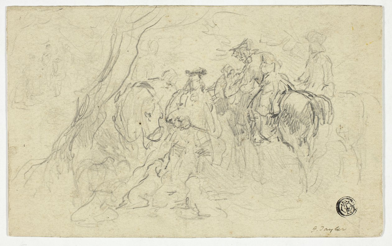 Reiter neben Baum von John Frederick Tayler