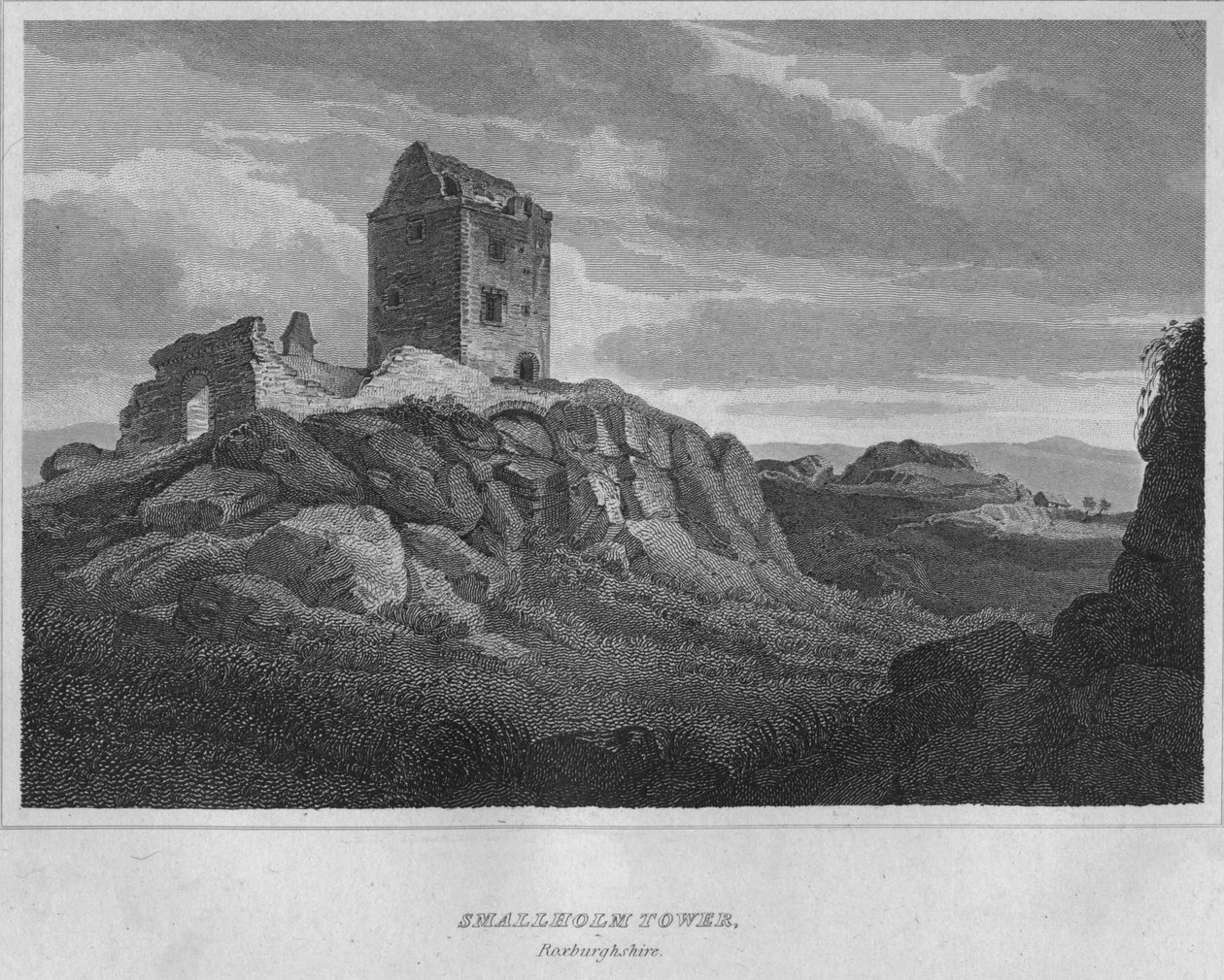 Smallholm Tower, Roxburghshire, 1814 von John Greig