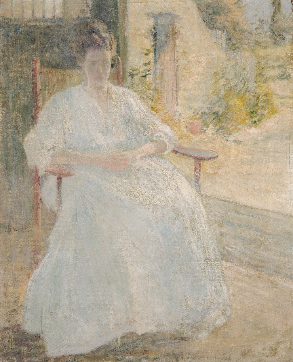 Figur im Sonnenlicht (Frau des Künstlers) von John Henry Twachtman