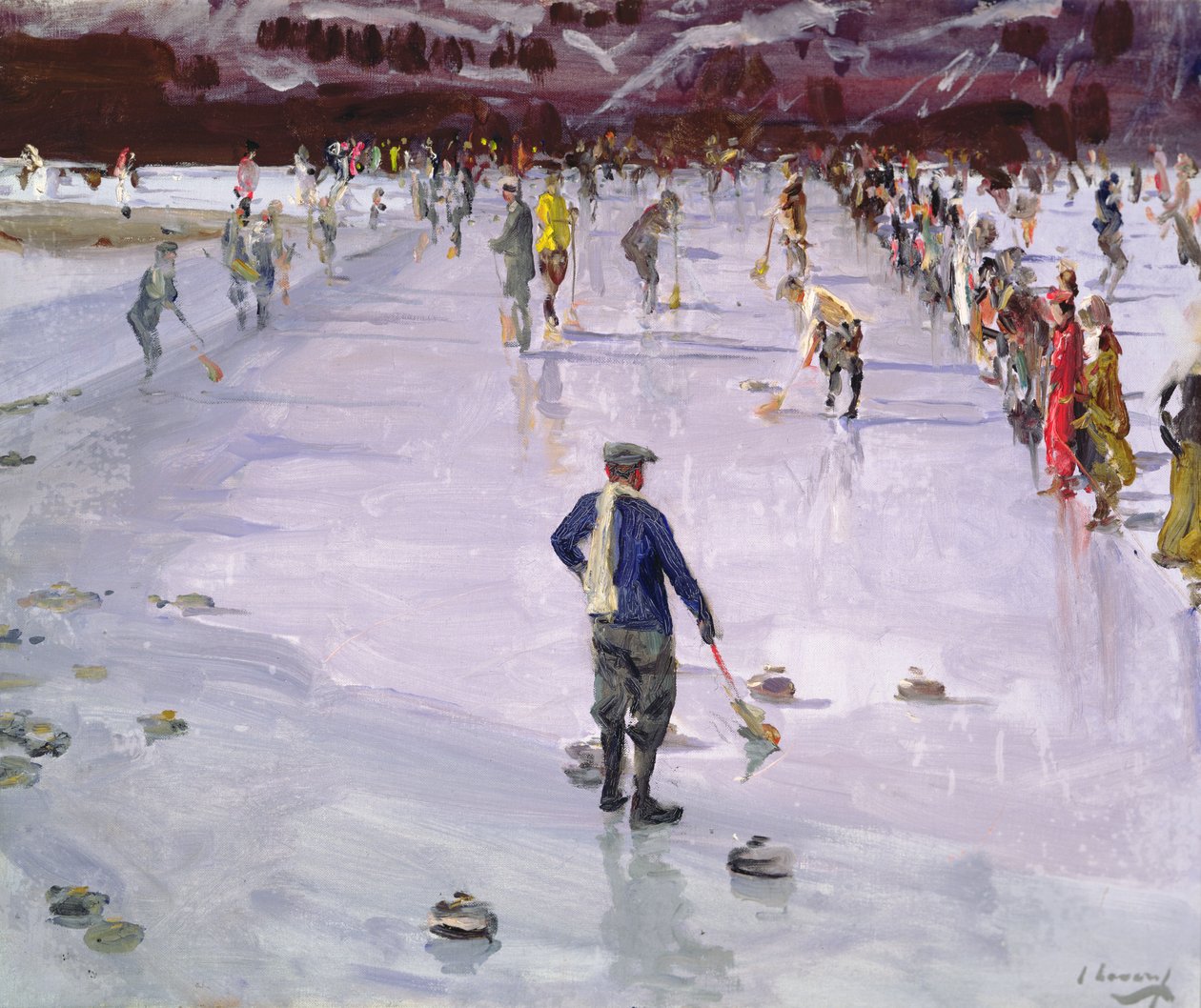 Curling in Wengen von John Lavery