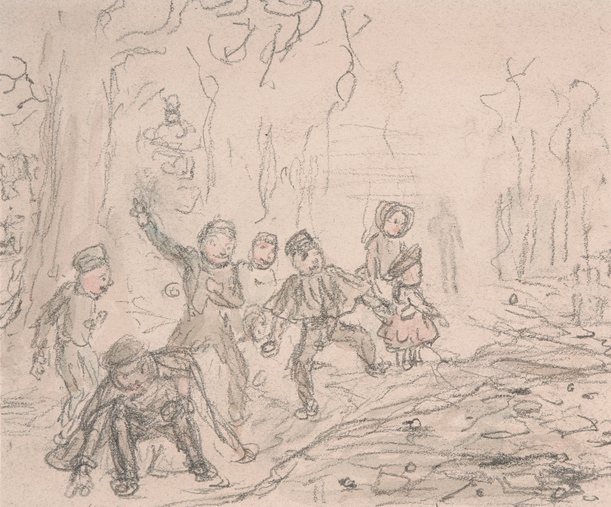 Schneeballschlacht von John Leech