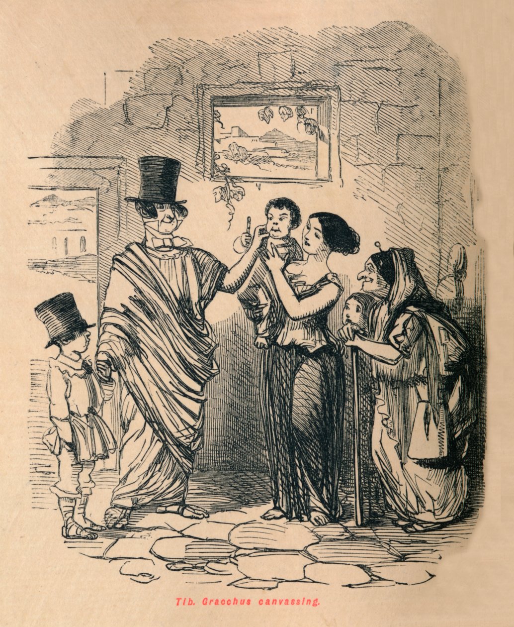 Tib Gracchus wirbt um Unterstützung, 1852 von John Leech