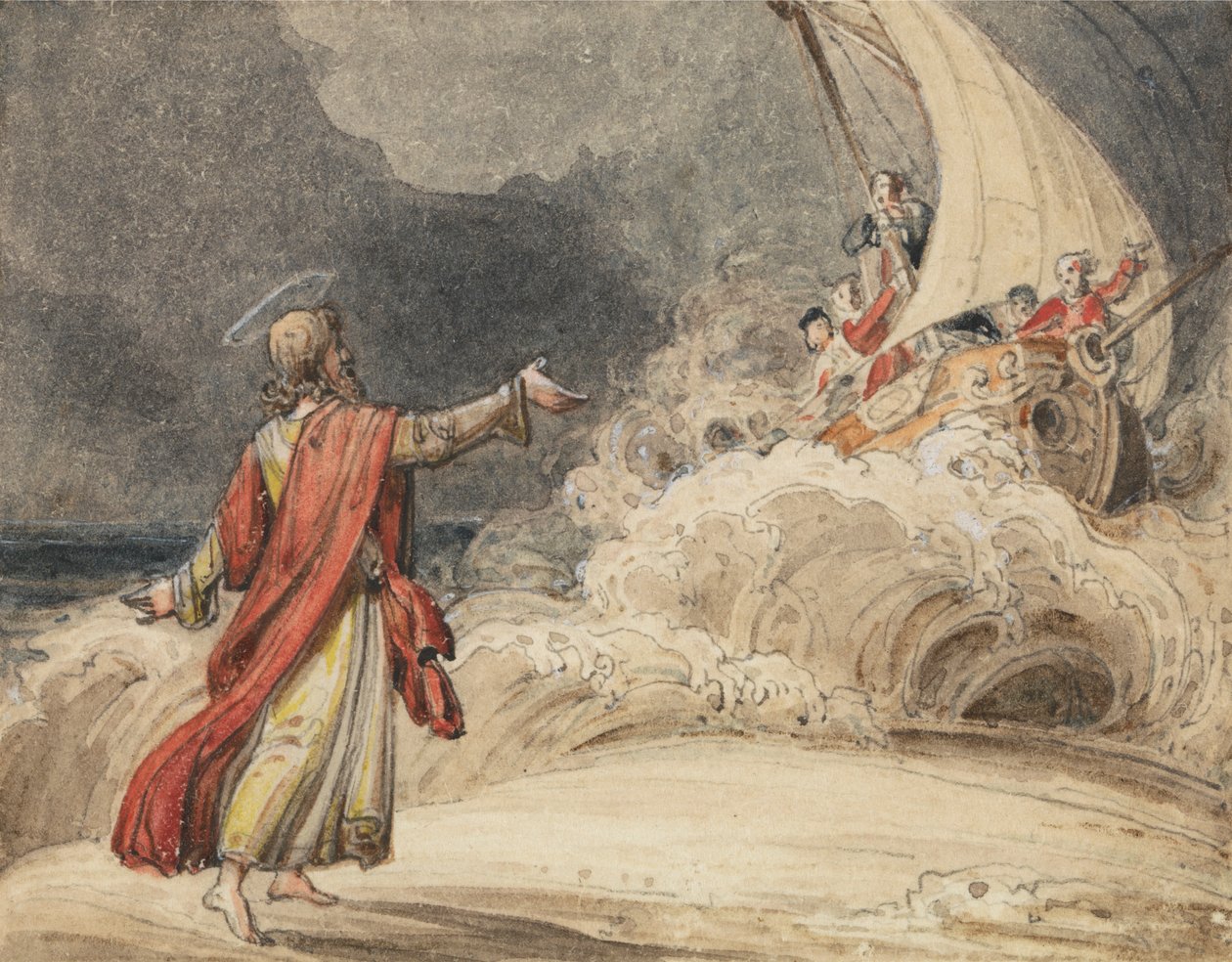 Christus stillt den Sturm von John Martin
