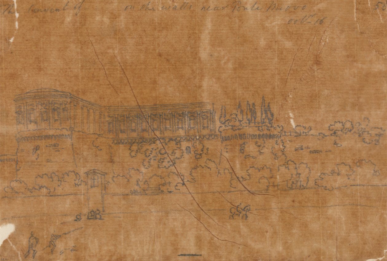 Kloster in der Nähe von Ponte Nuovo, 16. Oktober von John Robert Cozens