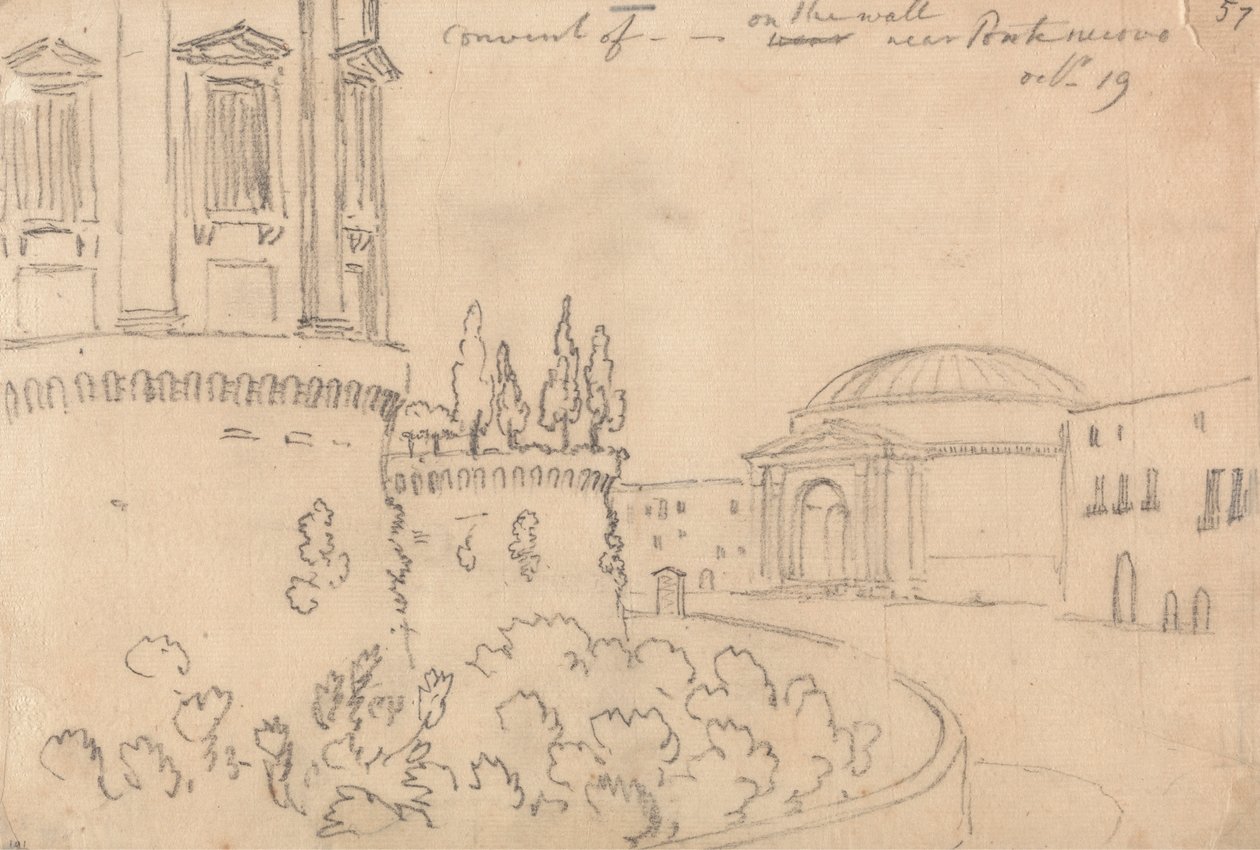 Kloster bei Ponte Nuovo, 19. Oktober von John Robert Cozens