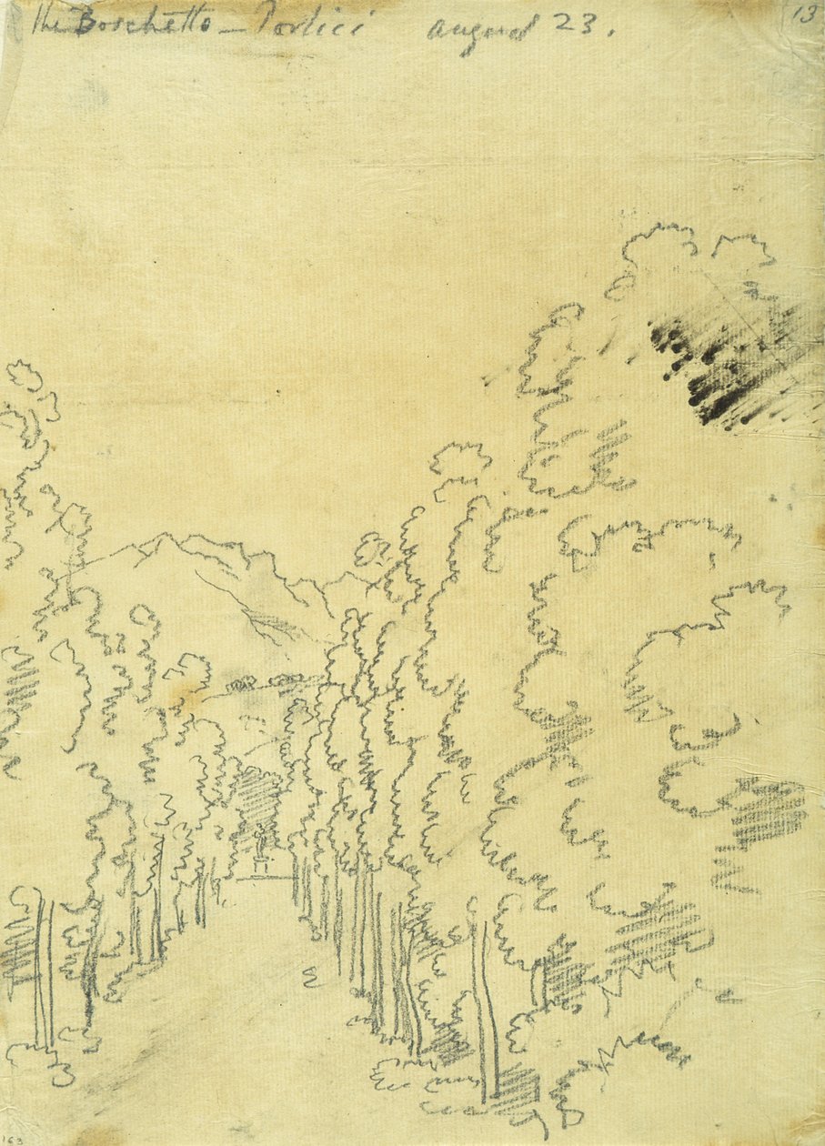 Waldlandschaft, aus einem Album von Durchzeichnungen von John Robert Cozens