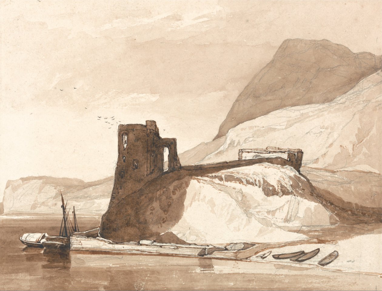 Küstenszene mit einem Schloss von John Sell Cotman