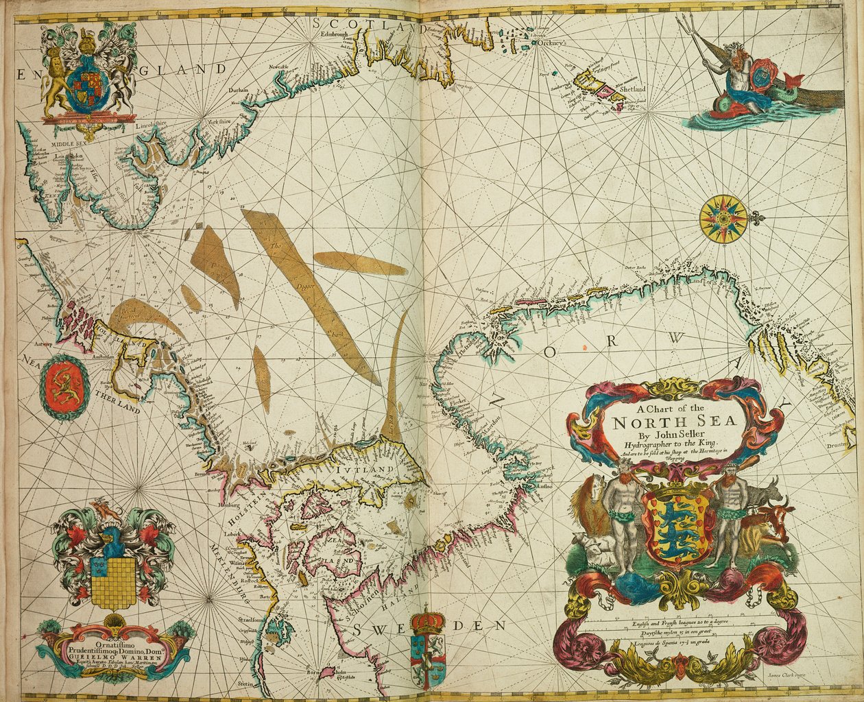 Karte der Nordsee von John Seller