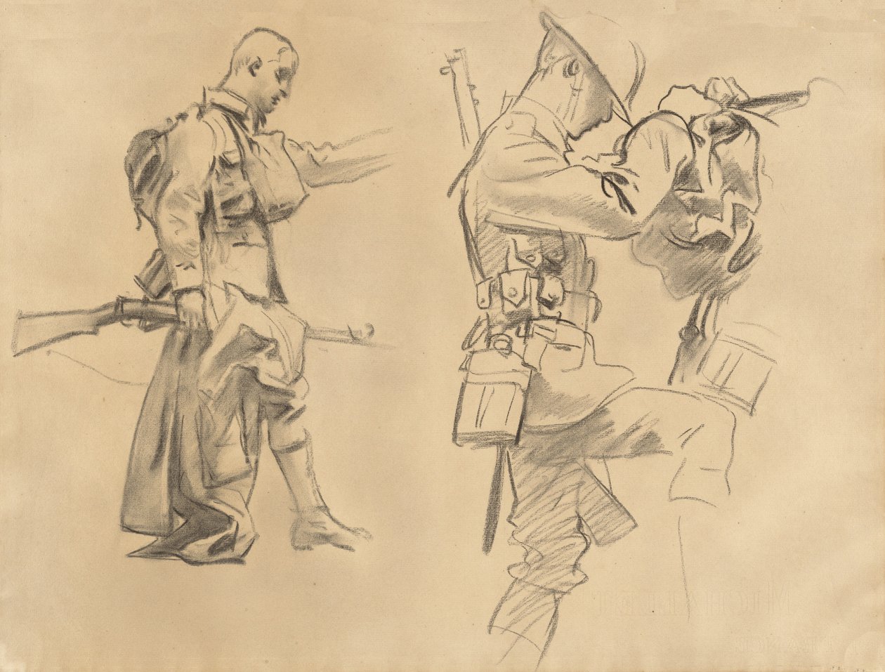 Studien für Gassed [recto] von John Singer Sargent