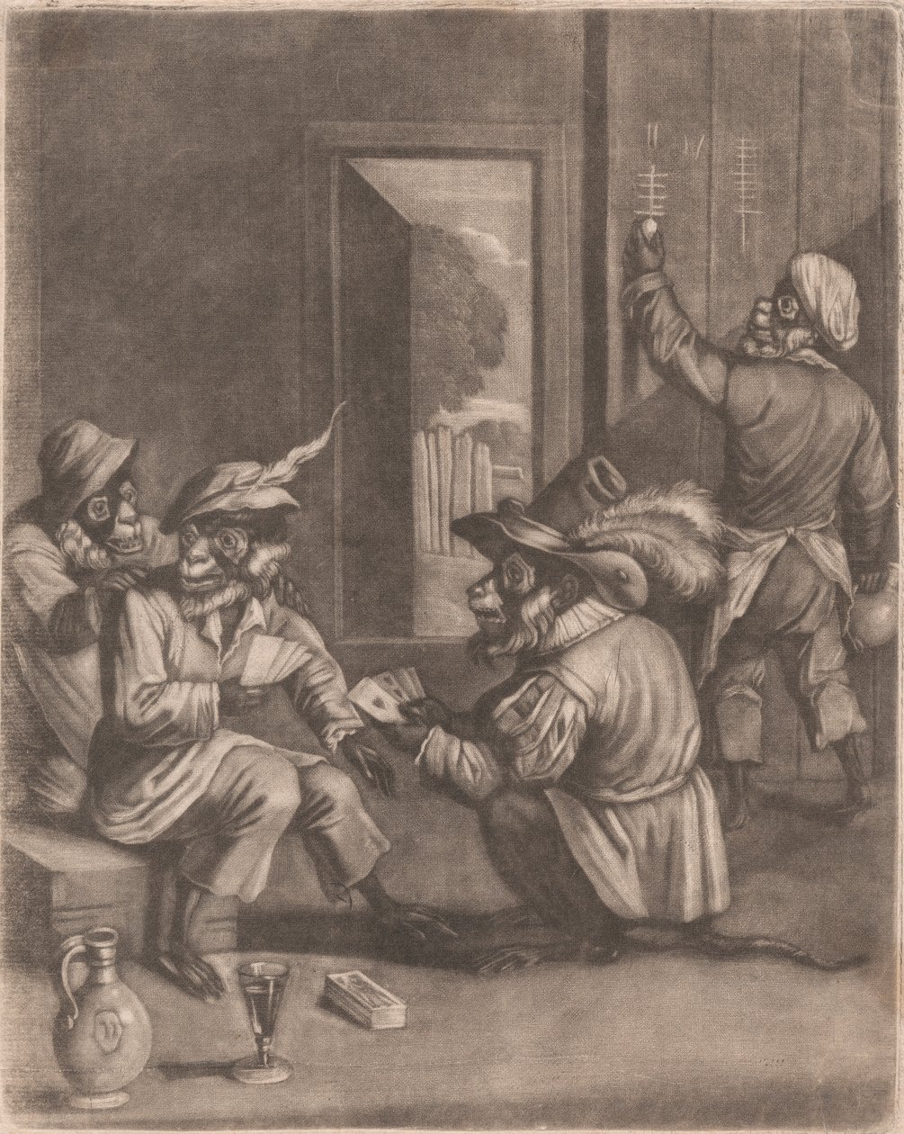 Affen spielen Karten von John Smith