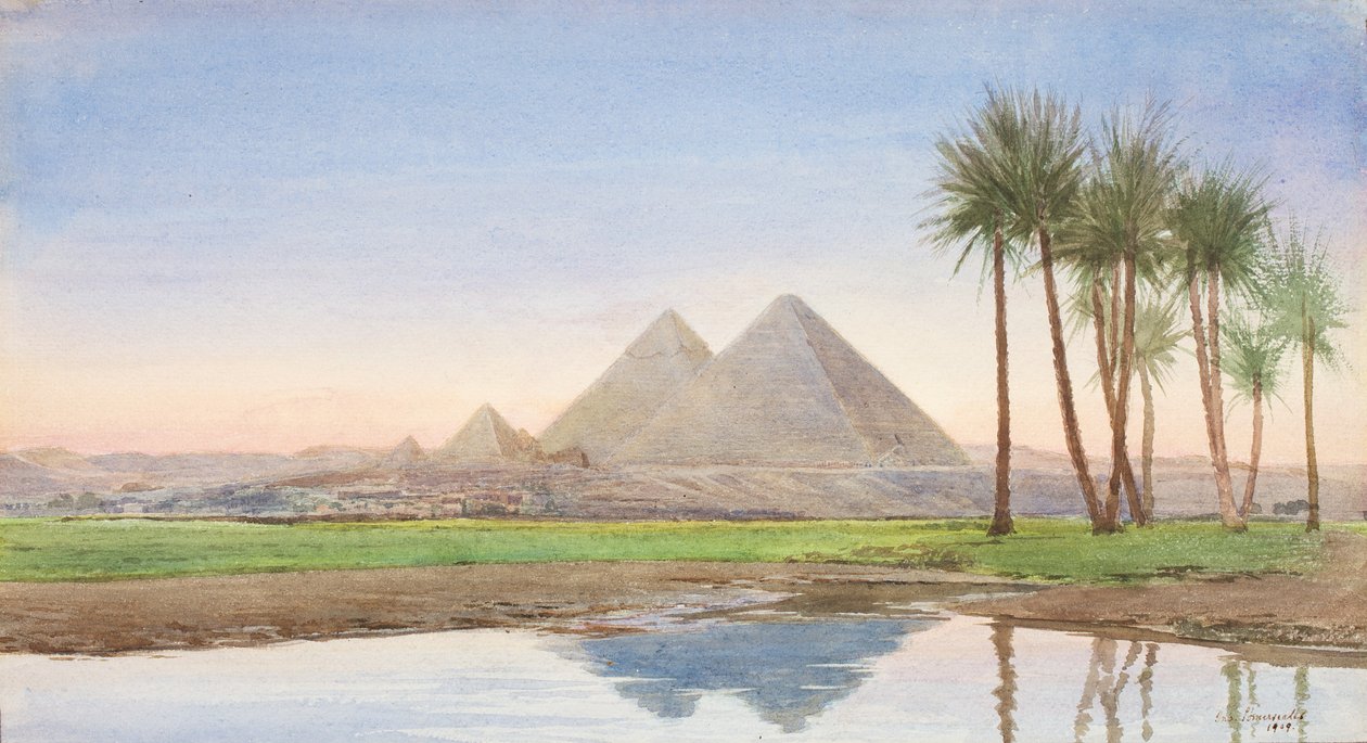 Die Pyramiden von Gizeh (2. Studie), ca. 1907-10 von John Somerscales