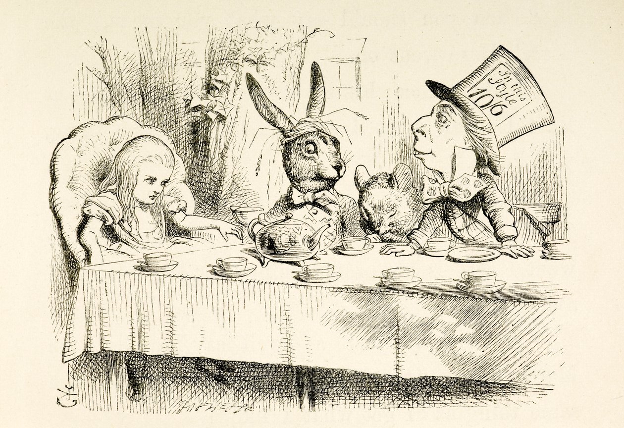 Alice bei der Teeparty des verrückten Hutmachers von John Tenniel