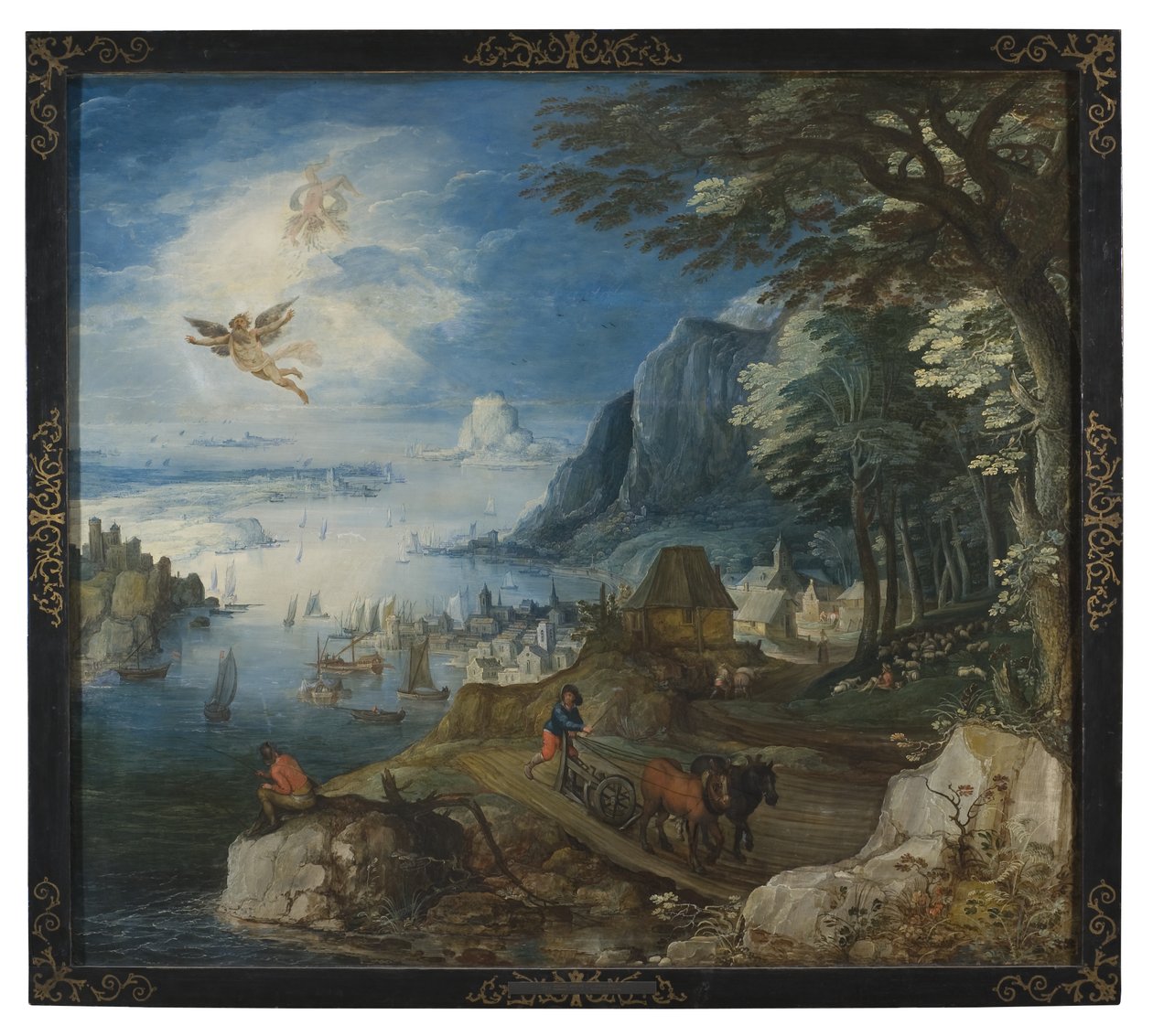 Landschaft mit dem Sturz des Ikarus von Joos or Josse de Momper