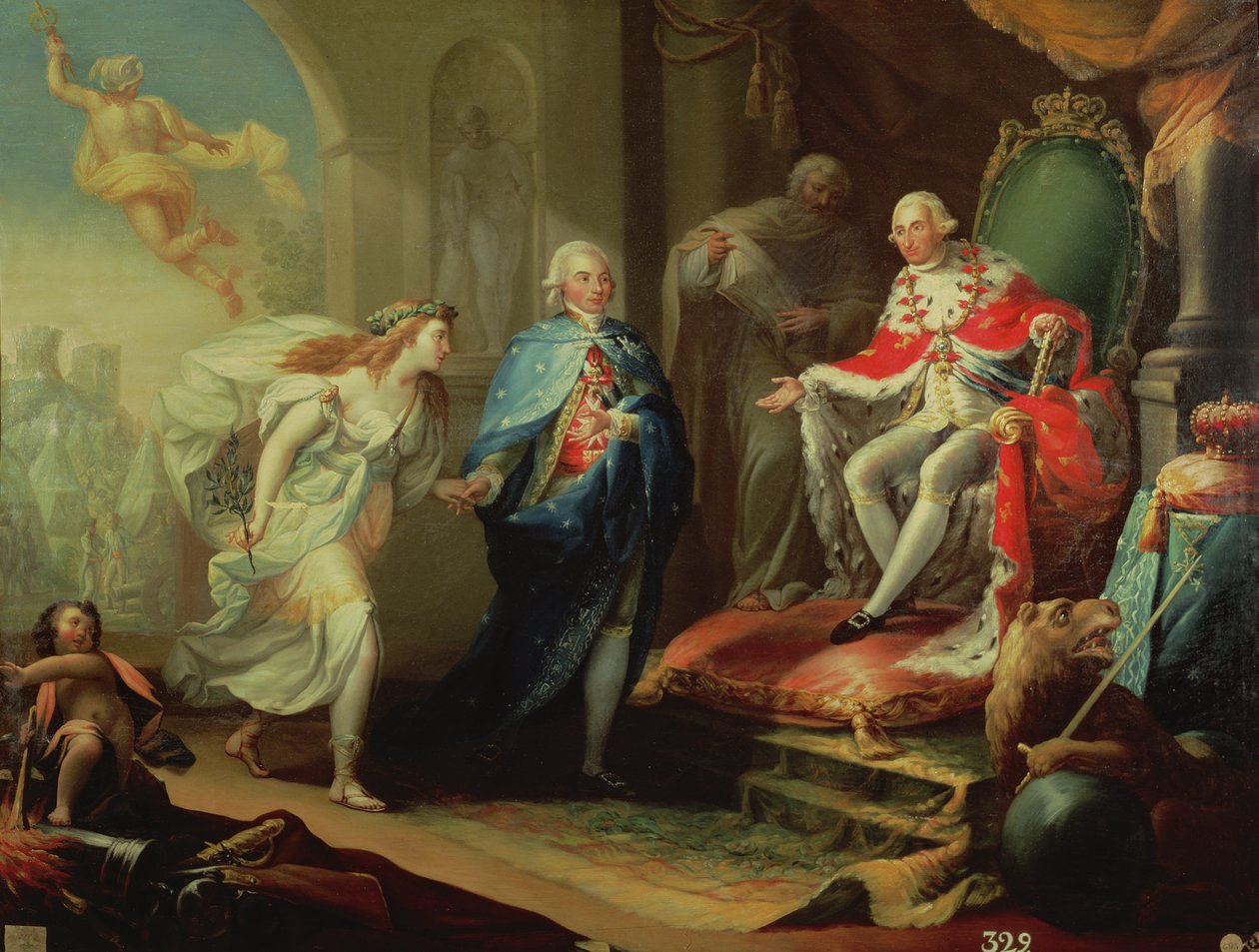Godoy präsentiert Karl IV. den Frieden, 1796 von José Aparicio