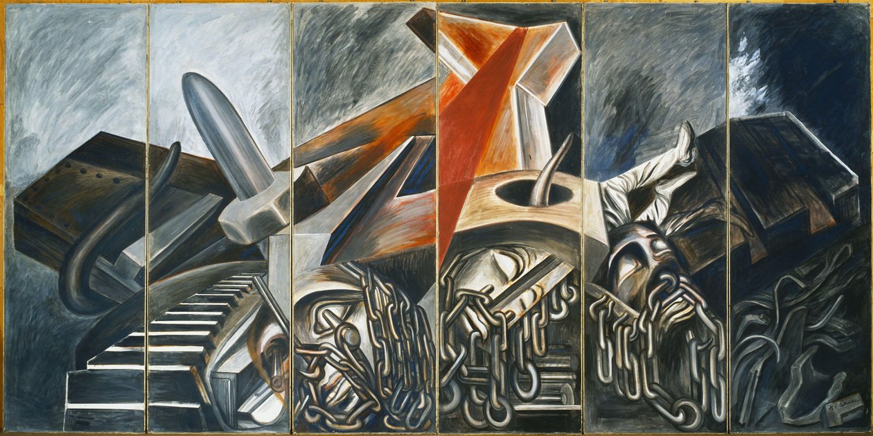 Sturzkampfbomber und Panzer, 1940 von José Clemente Orozco